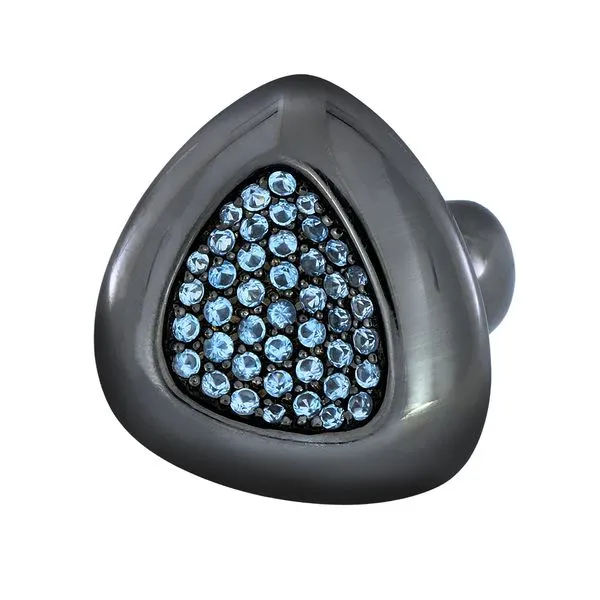 Roberto Coin Capri Plus Sterling Silver 1.15ctw Topaz Ruthenium Plated Ring